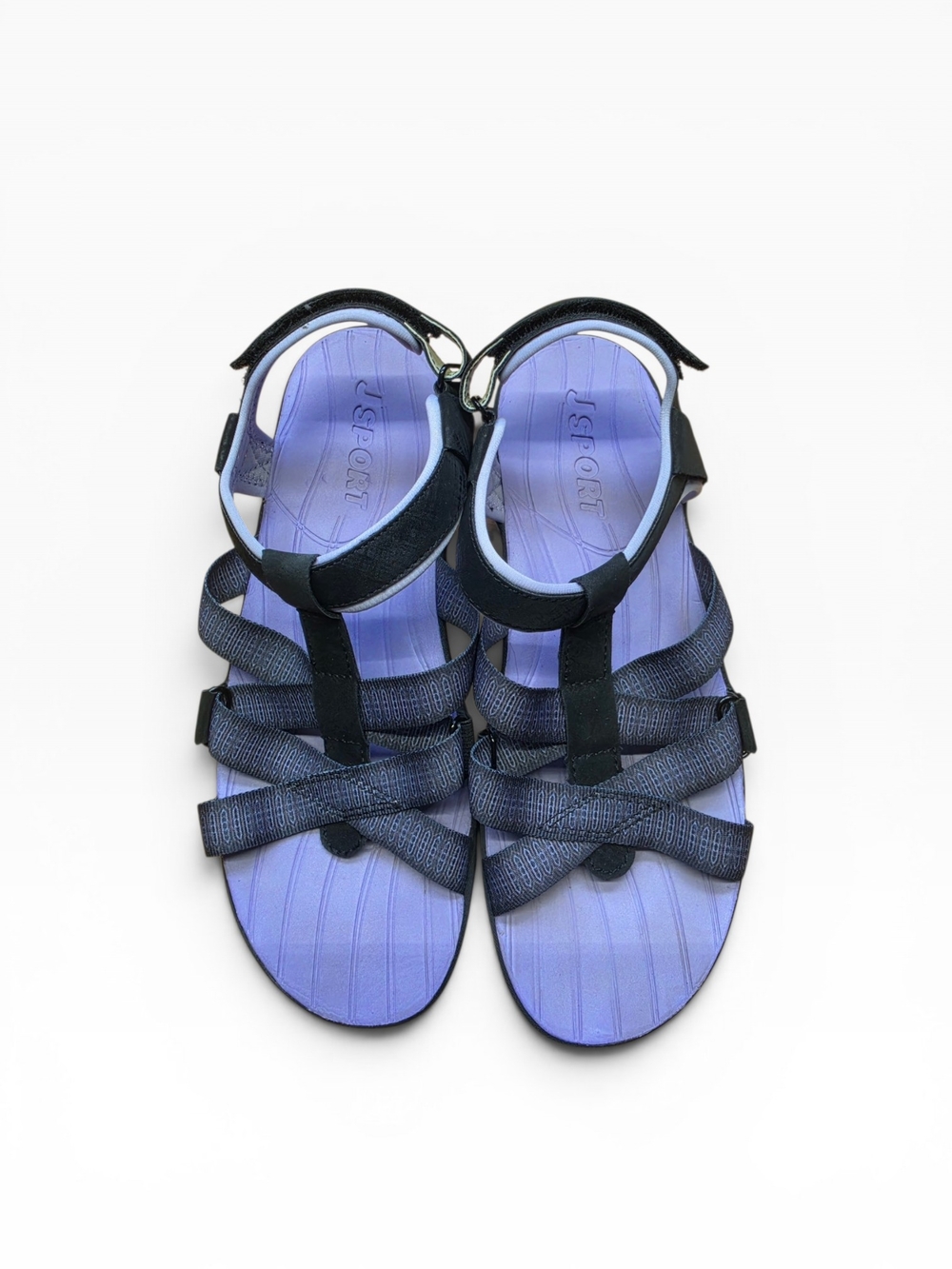 J Sport Kaia Sporty Strappy Sandals 8 in Lavender and Black